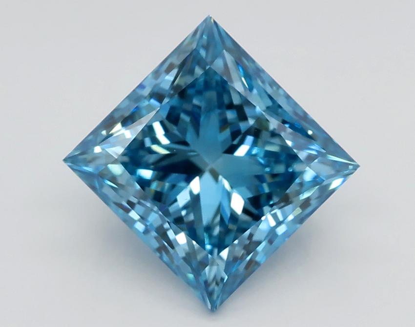 3.02 Ct. Fancy Vivid Blue Princess Lab Grown Diamond