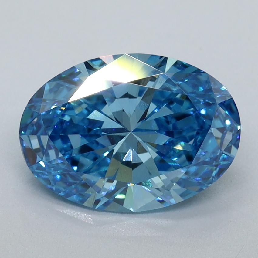 2.15 Ct. Fancy Vivid Blue Oval Lab Grown Diamond