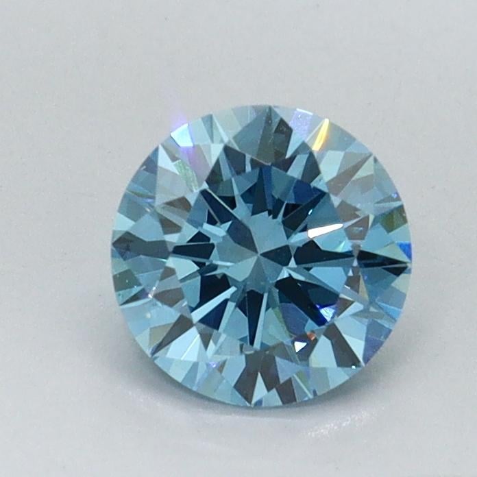 0.77 Ct. Fancy Vivid Blue Round Lab Grown Diamond