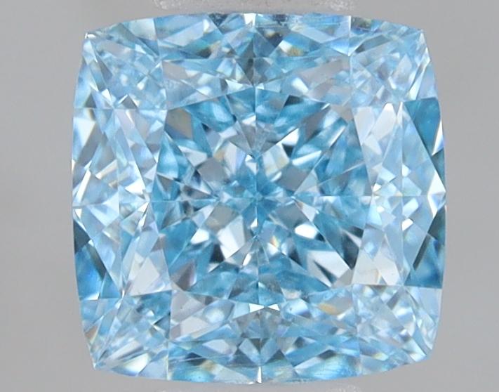 1.57 Ct. Fancy Vivid Blue Cushion Lab Grown Diamond