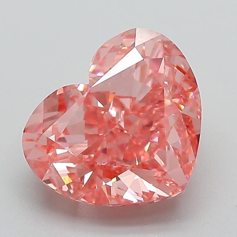 3.10 Ct. Fancy Vivid Pink Heart Lab Grown Diamond