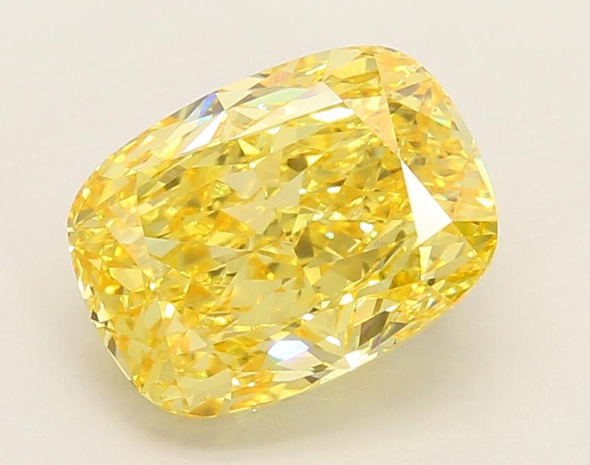 3.49 Ct. Fancy Vivid Yellow Cushion Lab Grown Diamond