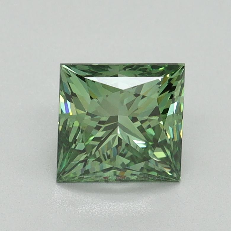 1.13 Ct. Fancy Vivid Green Princess Lab Grown Diamond