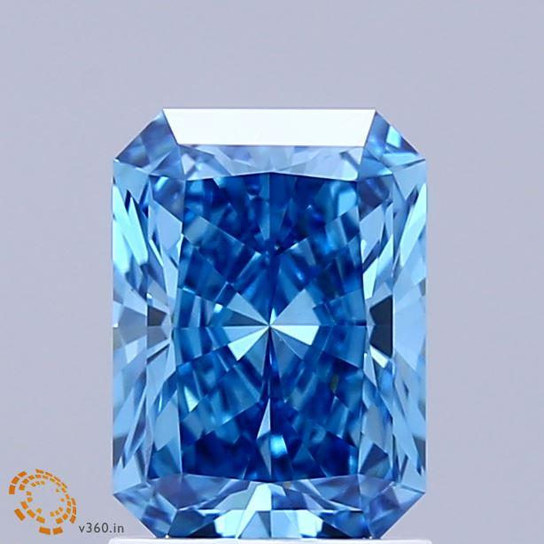 1.57 Ct. Fancy Vivid Blue Radiant Lab Grown Diamond