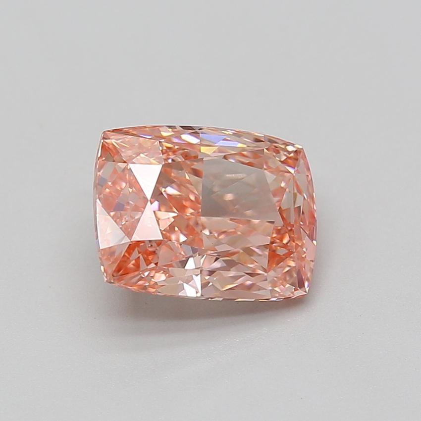 3.09 Ct. Fancy Vivid Pink Cushion Lab Grown Diamond
