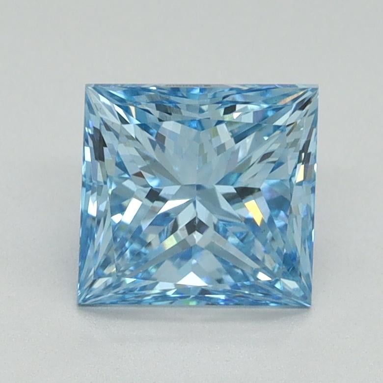 1.52 Ct. Fancy Vivid Blue Princess Lab Grown Diamond
