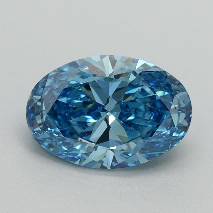 1.57 Ct. Fancy Vivid Blue Oval Lab Grown Diamond