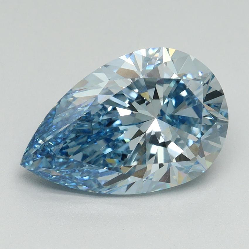 3.06 Ct. Fancy Vivid Blue Pear Lab Grown Diamond
