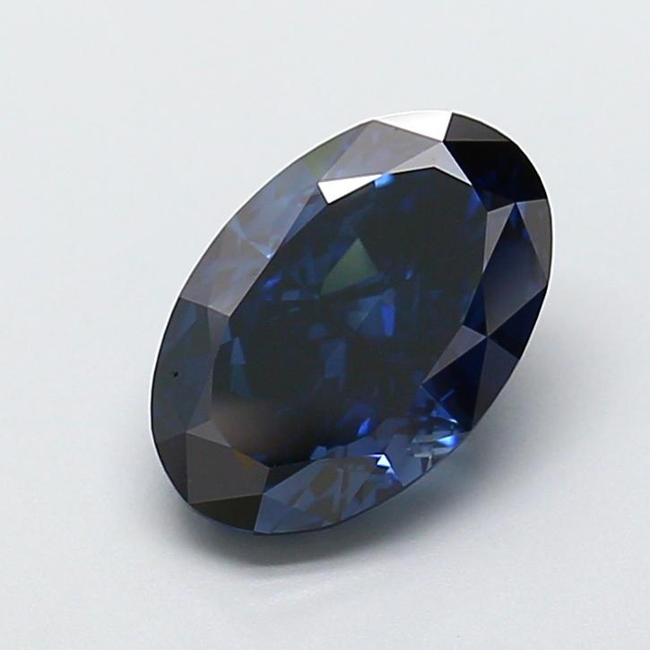 2.56 Ct. Fancy Deep  Blue Oval Lab Grown Diamond