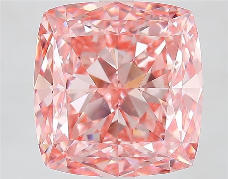 7.08 Ct. Fancy Vivid  Pink Cushion Lab Grown Diamond
