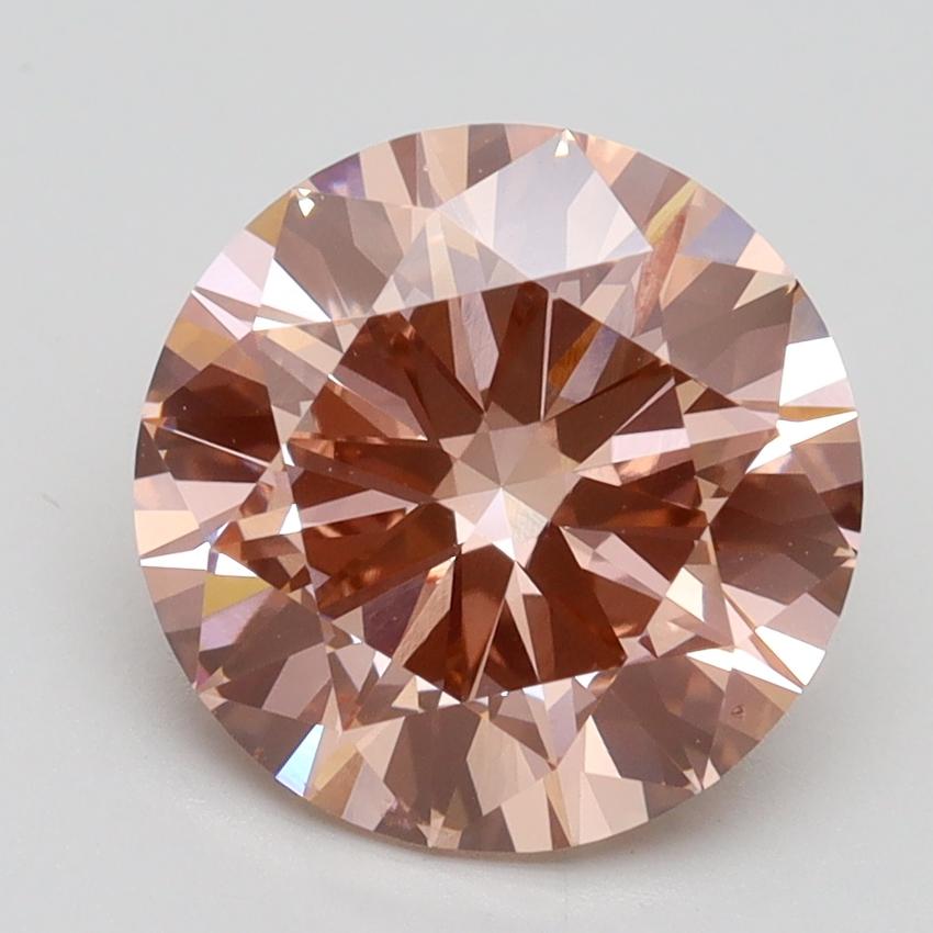 3.04 Ct. Fancy Intense Pink Round Lab Grown Diamond
