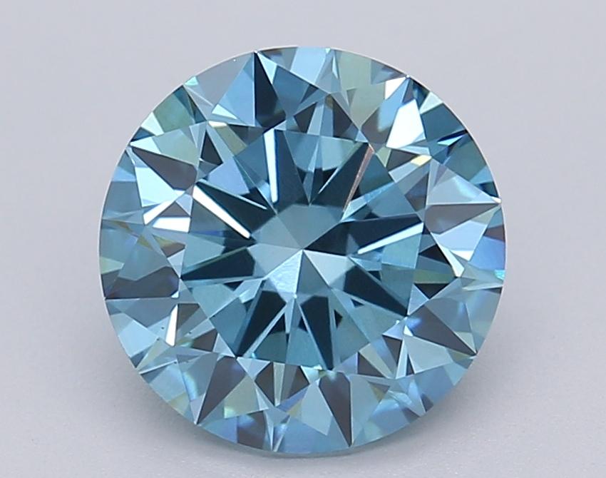 1.97 Ct. Fancy Vivid Blue Round Lab Grown Diamond