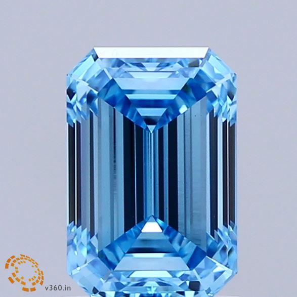 1.64 Ct. Fancy Vivid Blue Emerald Lab Grown Diamond
