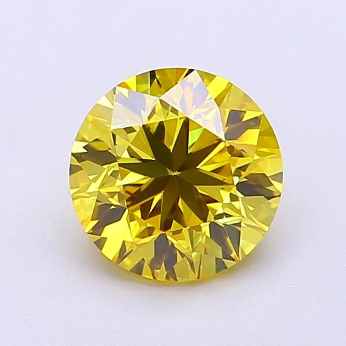 1.51 Ct. Fancy Vivid Yellow Round Lab Grown Diamond