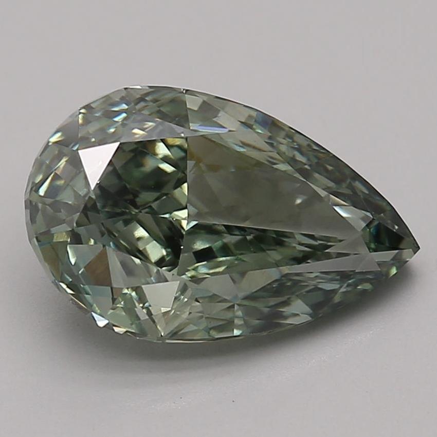 3.25 Ct. Fancy Vivid Green Pear Lab Grown Diamond