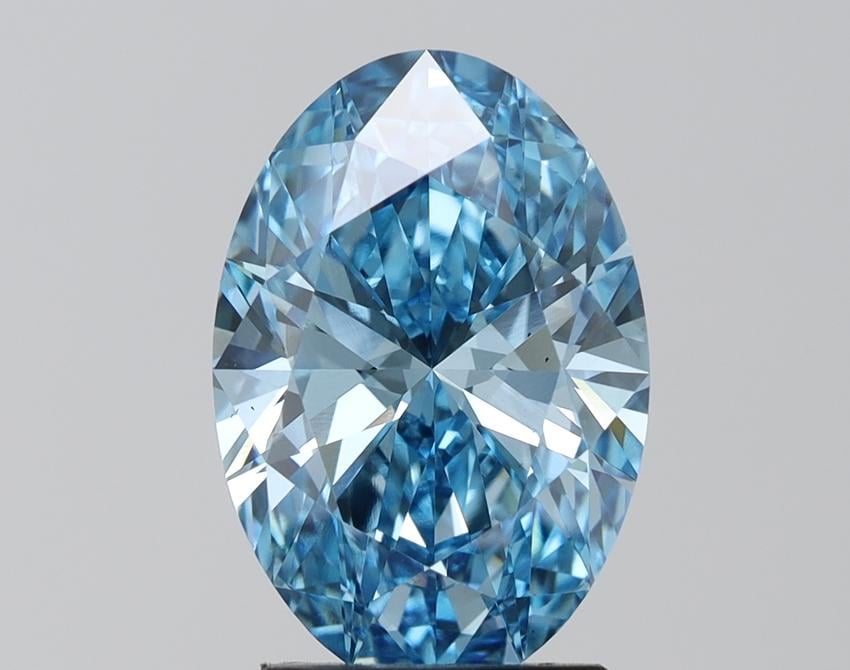 3.09 Ct. Fancy Vivid  Blue Oval Lab Grown Diamond
