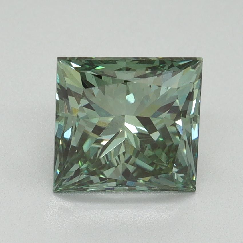 2.08 Ct. Fancy Vivid Green Princess Lab Grown Diamond