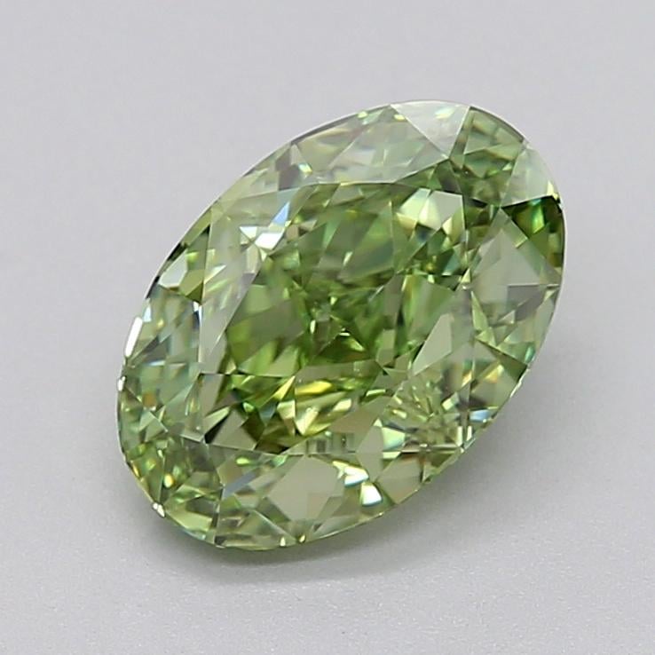3.03 Ct. Fancy Vivid  Green Oval Lab Grown Diamond