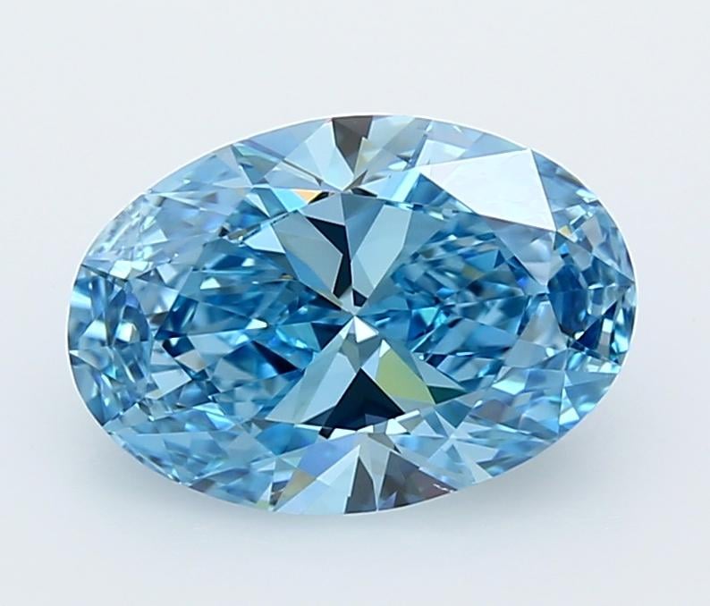 3.0 Ct. Fancy Vivid  Blue Oval Lab Grown Diamond