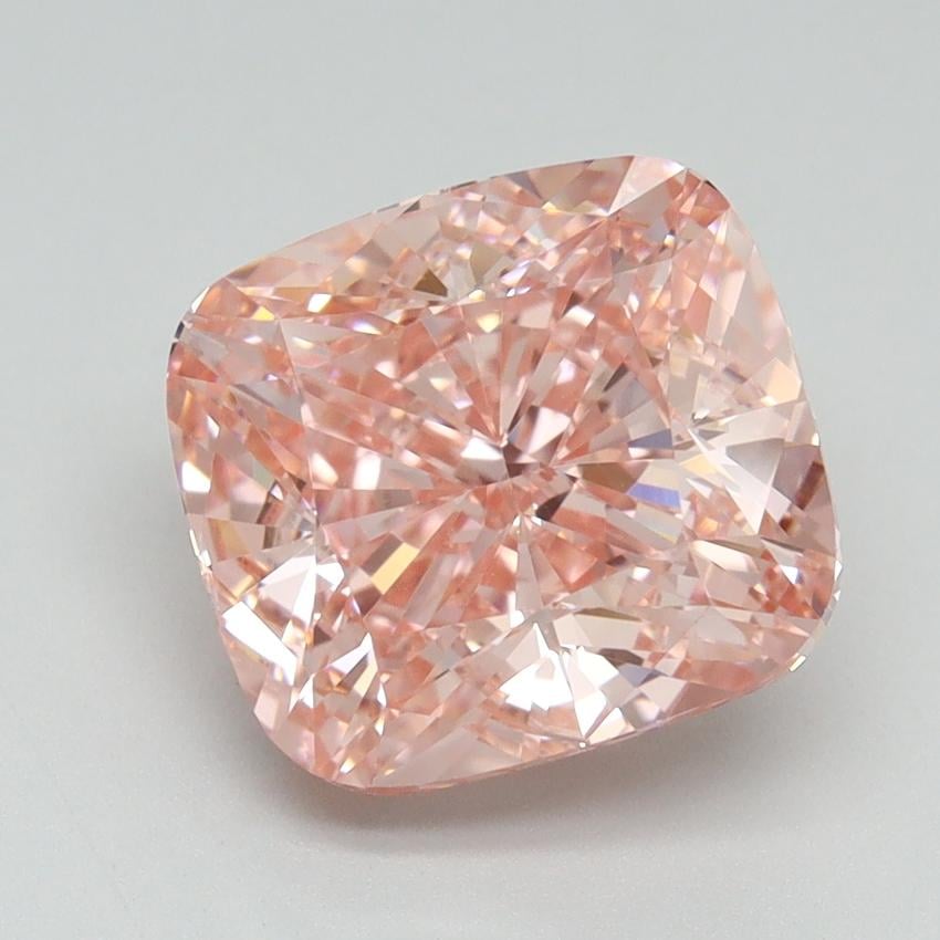 4.50 Ct. Fancy Vivid Pink Cushion Lab Grown Diamond