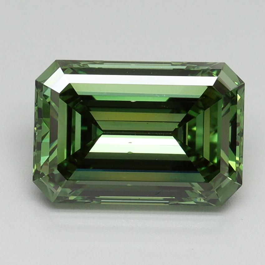 3.02 Ct. Fancy Vivid Pacific Green Emerald Lab Grown Diamond