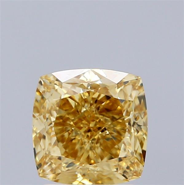 2.10 Ct. Fancy Intense Yellow Cushion Lab Grown Diamond