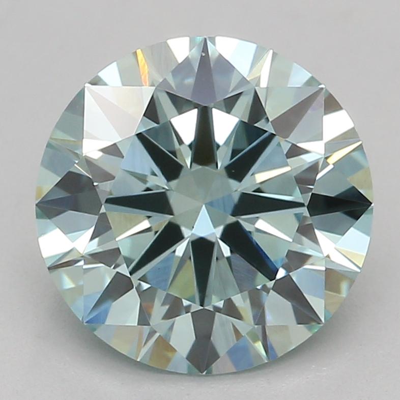 1.51 Ct. Fancy Intense Bluish Green Round Lab Grown Diamond