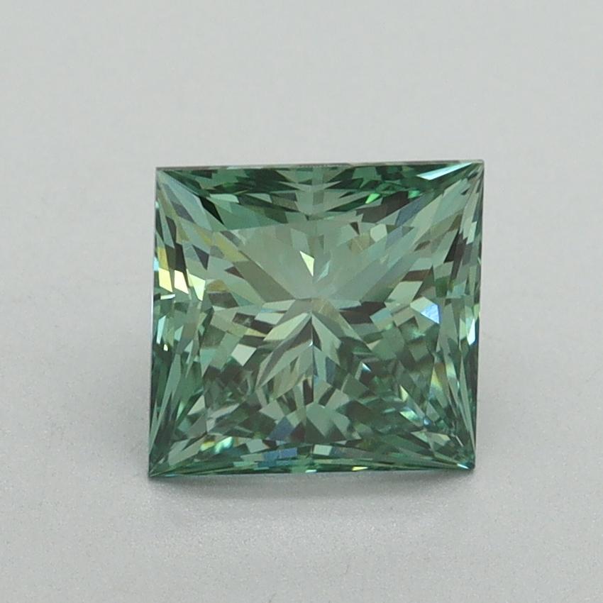 1.60 Ct. Fancy Vivid Green Princess Lab Grown Diamond