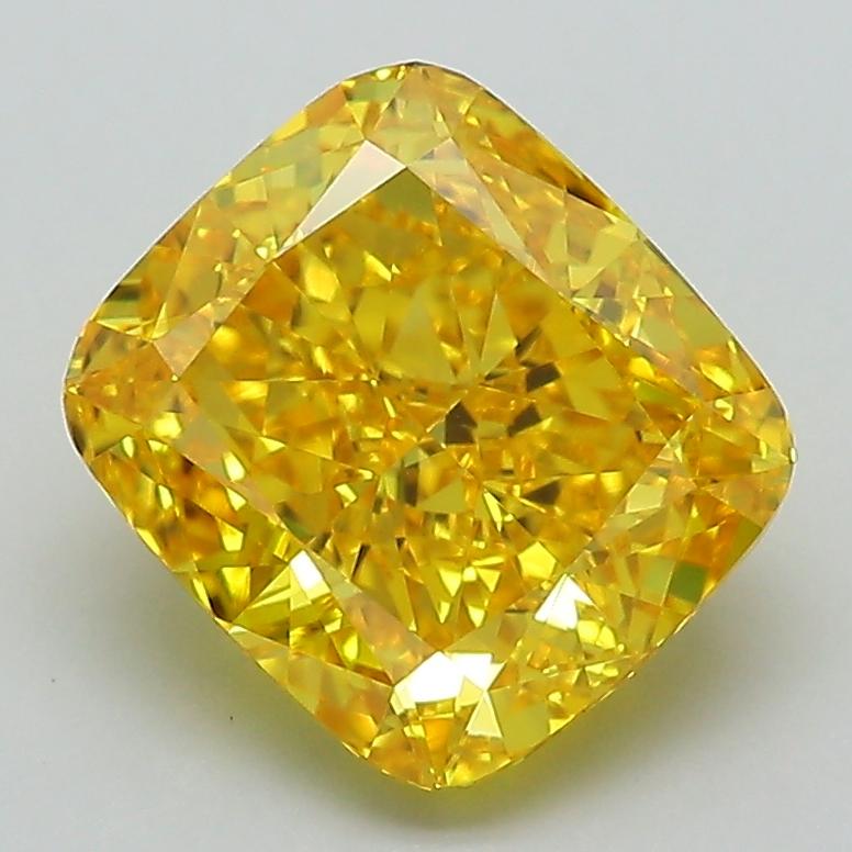 2.71 Ct. Fancy Vivid Yellow Cushion Lab Grown Diamond