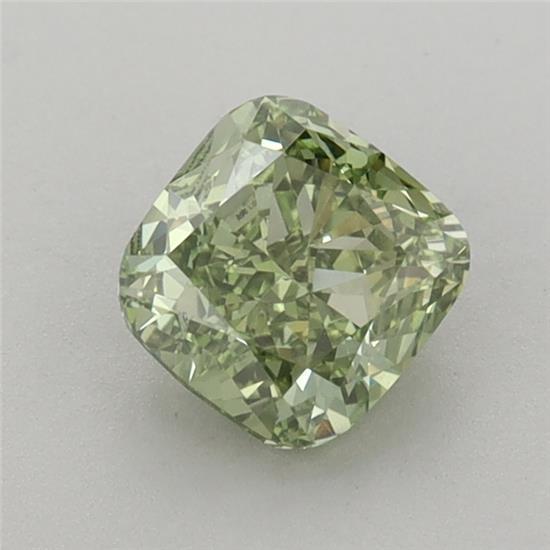 0.92 Ct. Fancy Vivid Green Cushion Lab Grown Diamond