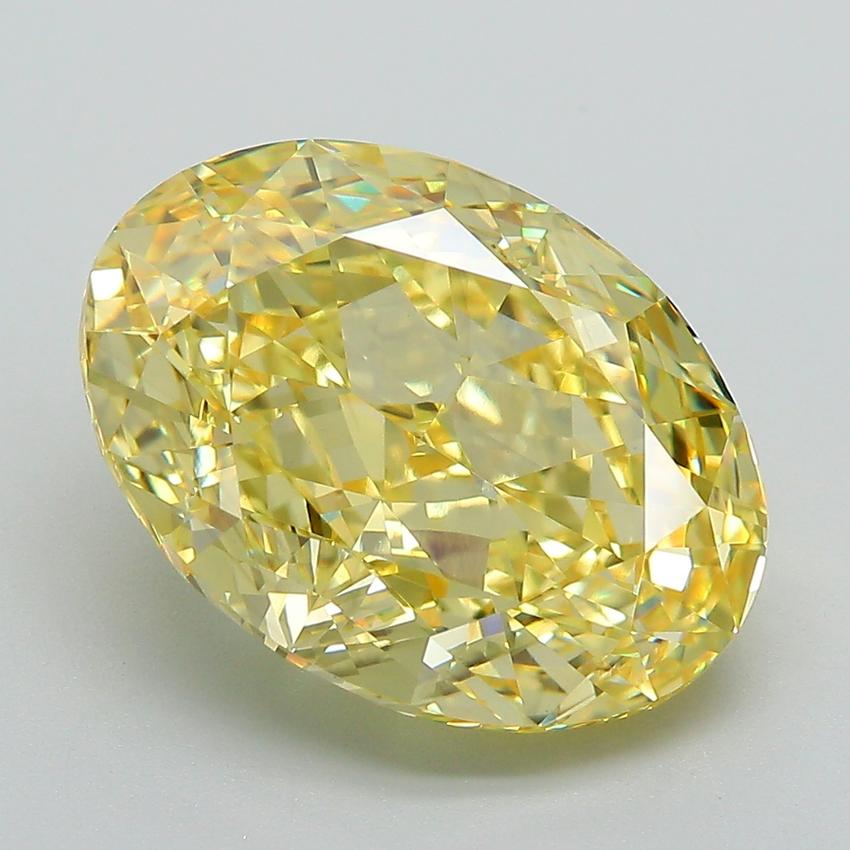 7.46 Ct. Fancy Vivid Yellow Oval Lab Grown Diamond
