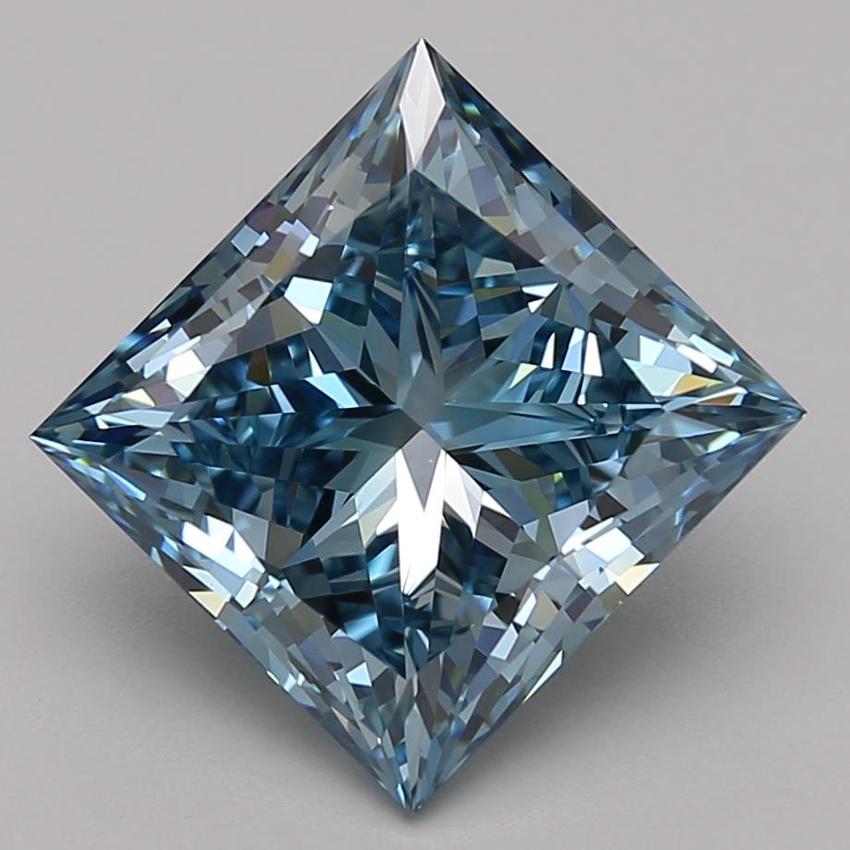 4.93 Ct. Fancy Vivid Blue Princess Lab Grown Diamond