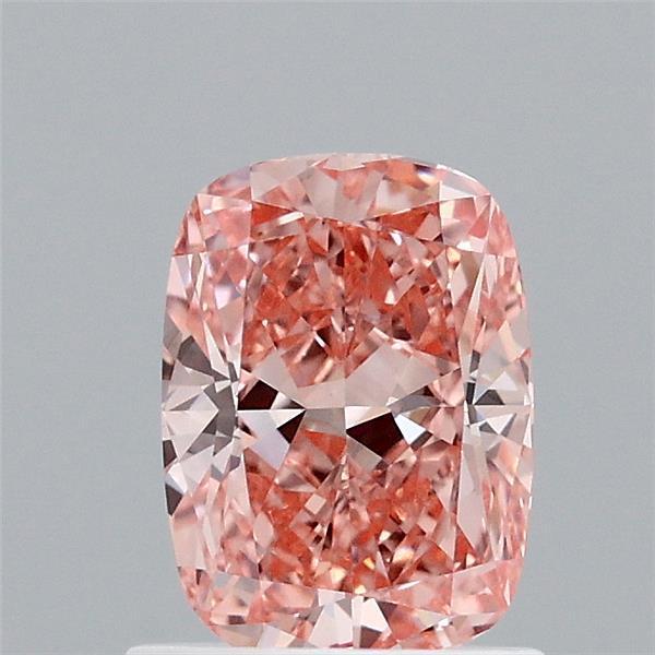 1.1 Ct. Fancy Vivid Orange Pink Cushion Lab Grown Diamond