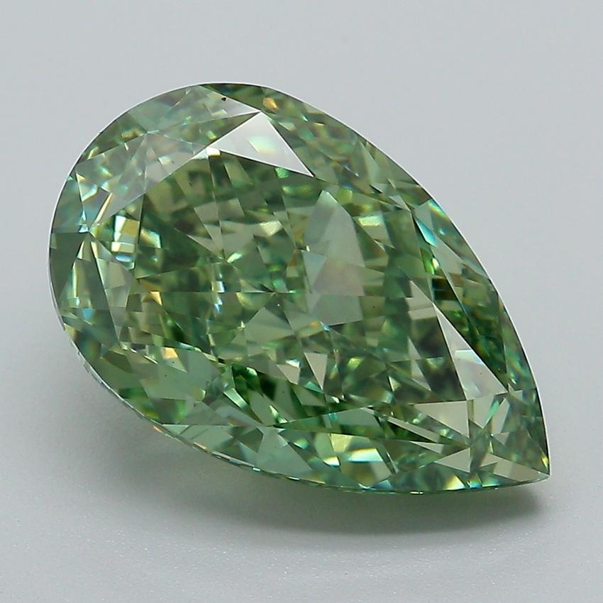 5.62 Ct. Fancy Vivid Green Pear Lab Grown Diamond