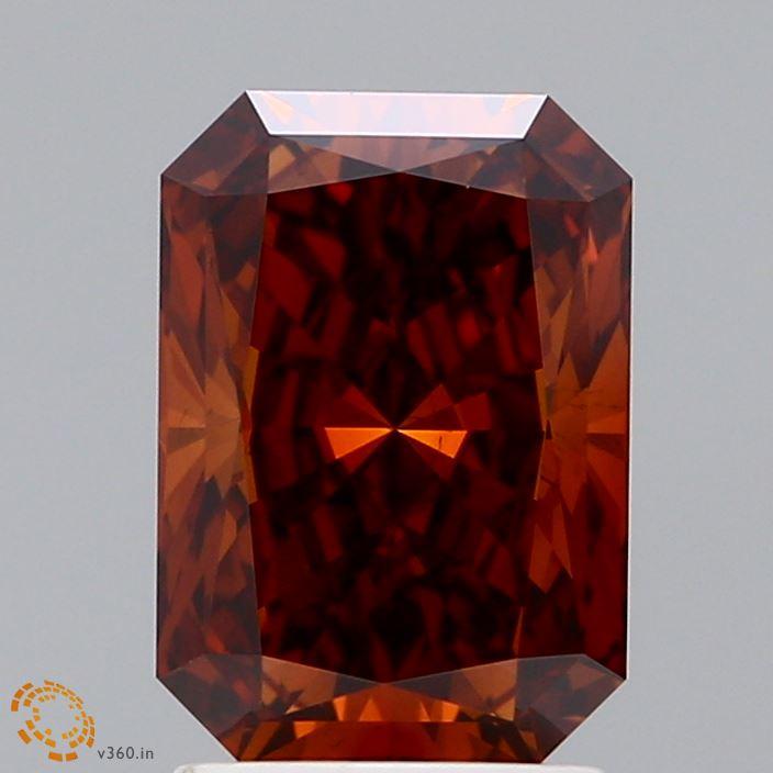 2.29 Ct. Fancy Deep Orange Radiant Lab Grown Diamond