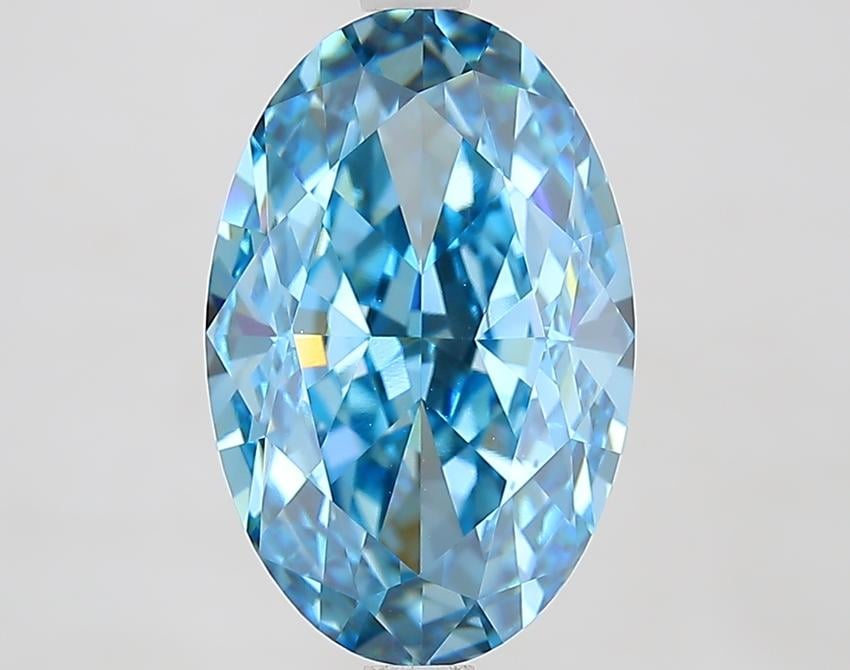 5.32 Ct. Fancy Vivid Blue Oval Lab Grown Diamond