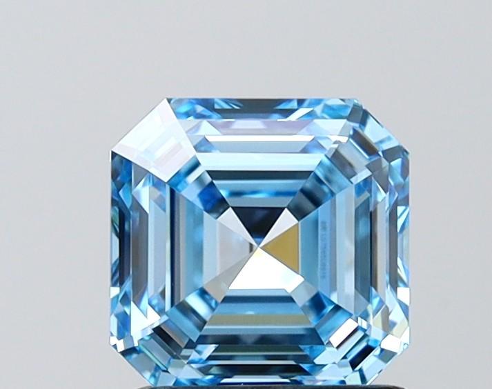 1.51 Ct. Fancy Vivid Blue Asscher Lab Grown Diamond