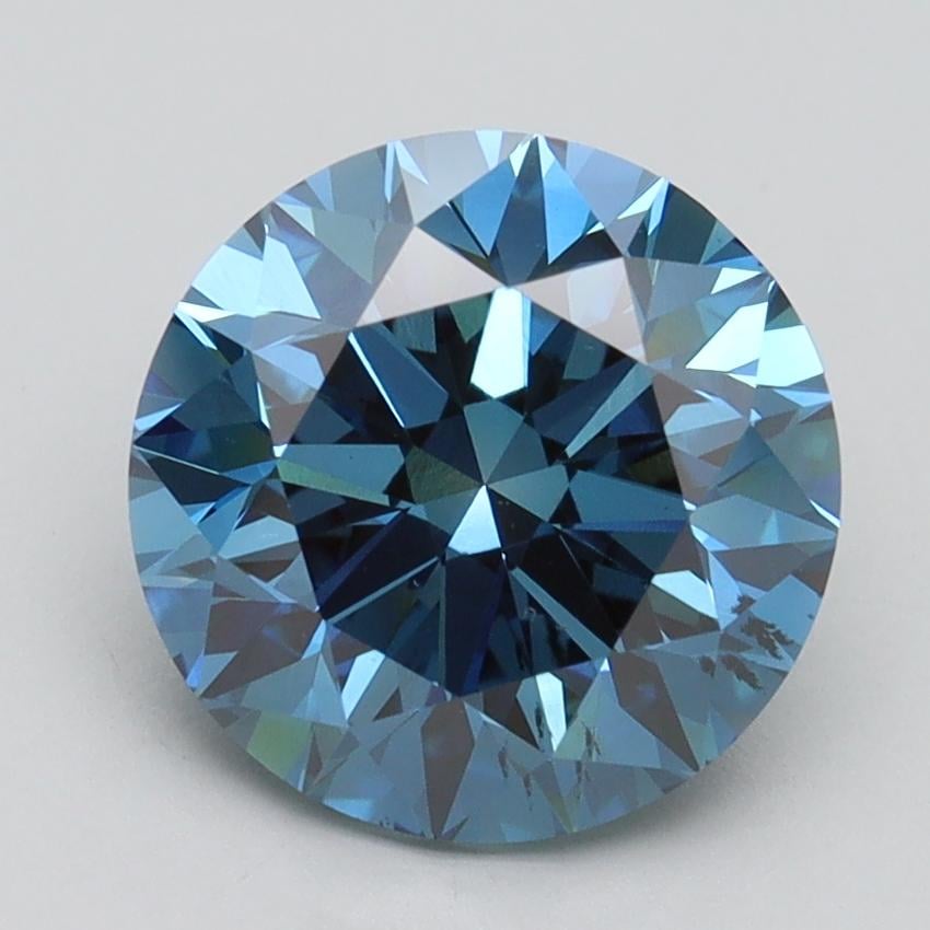 3.00 Ct. Fancy Vivid Blue Round Lab Grown Diamond