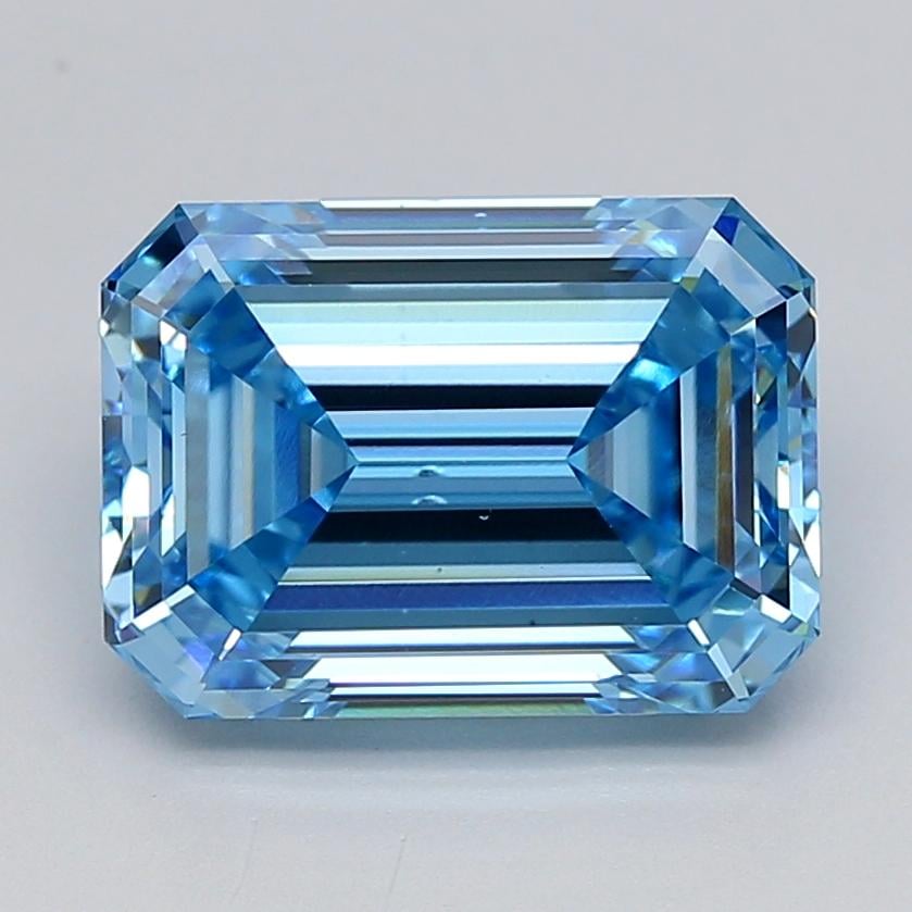 4.03 Ct. Fancy Vivid  Blue Emerald Lab Grown Diamond