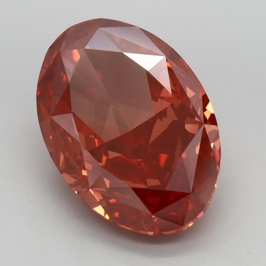 4.90 Ct. Fancy Vivid Red Oval Lab Grown Diamond