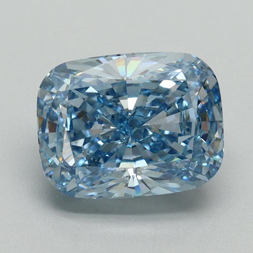 2.09 Ct. Fancy Vivid Blue Cushion Lab Grown Diamond
