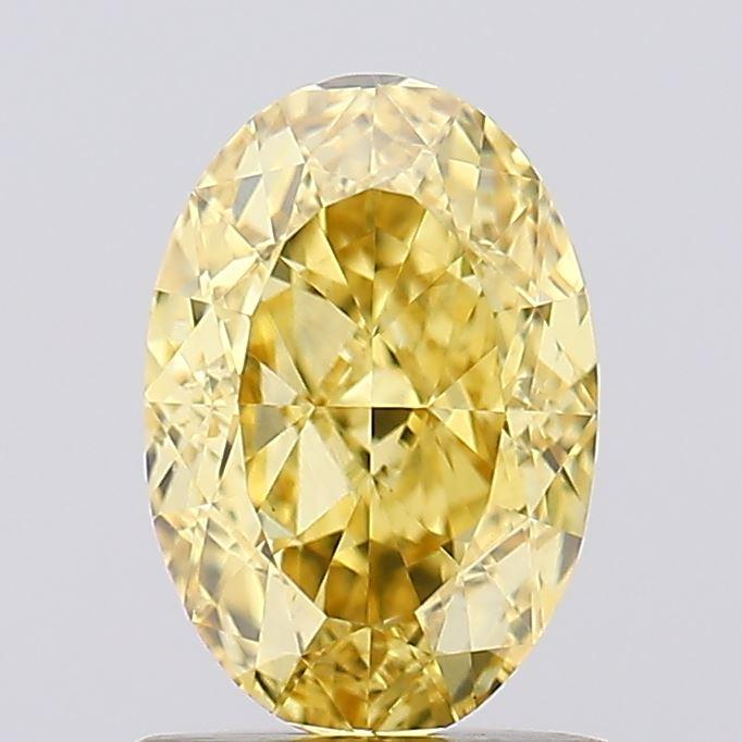 1.22 Ct. Fancy Vivid Yellow Oval Lab Grown Diamond