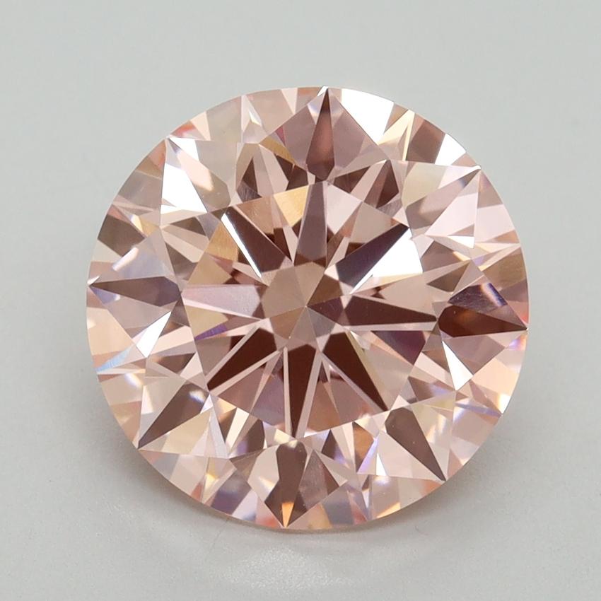 4.04 Ct. Fancy Vivid Pink Round Lab Grown Diamond