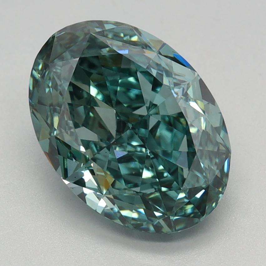 2.07 Ct. Fancy Vivid Green Oval Lab Grown Diamond