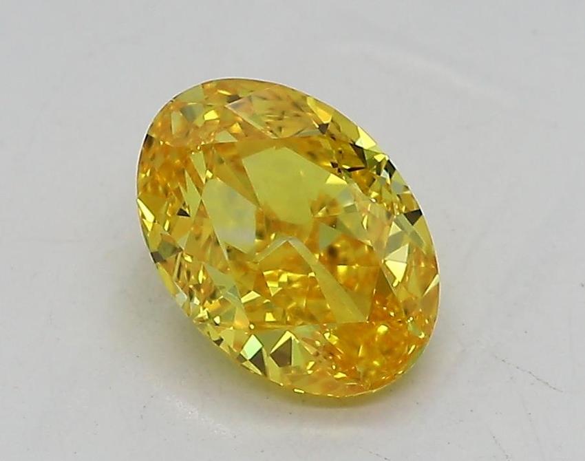 1.07 Ct. Fancy Vivid  Yellow Oval Lab Grown Diamond