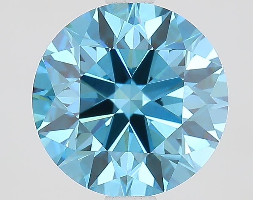 2.18 Ct. Fancy Vivid Blue Round Lab Grown Diamond