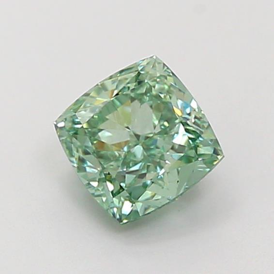 1.05 Ct. Fancy Vivid Green Cushion Lab Grown Diamond