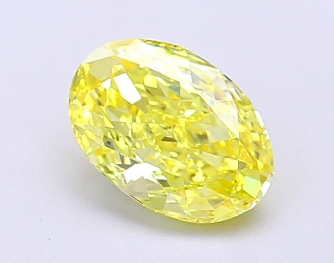 1.01 Ct. Fancy Vivid  Yellow Oval Lab Grown Diamond