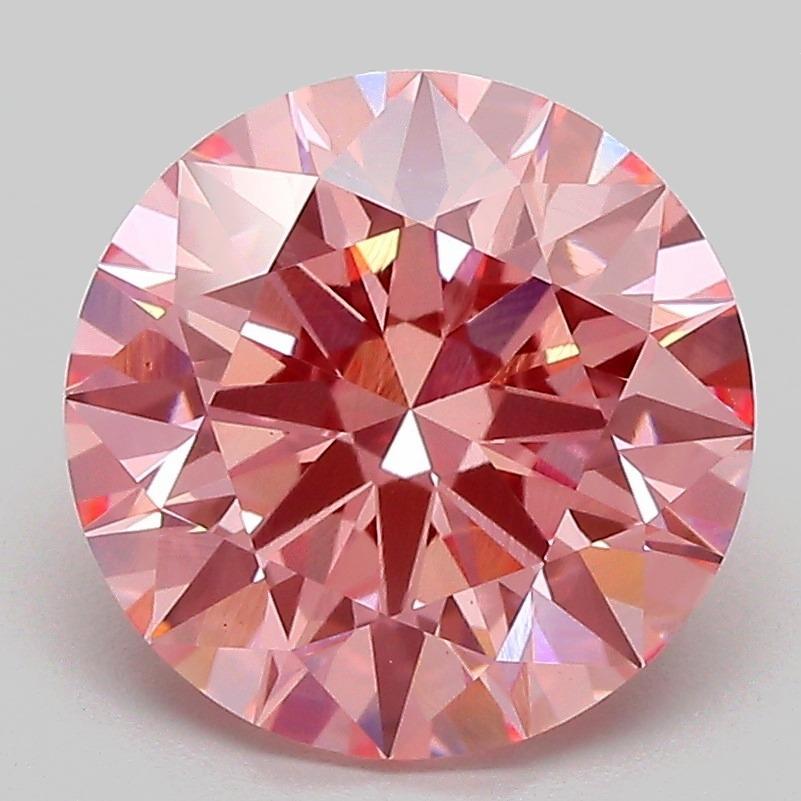 3.41 Ct. Fancy Vivid Pink Round Lab Grown Diamond