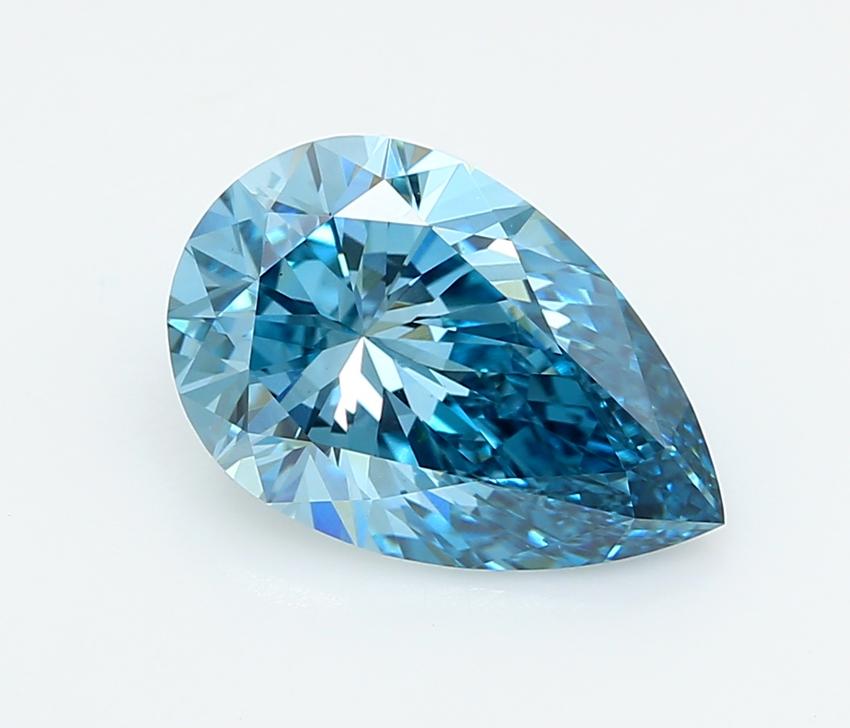 4.03 Ct. Fancy Vivid  Blue Pear Lab Grown Diamond